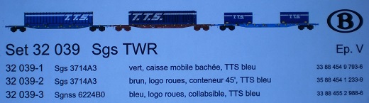 SNCB coffret de 3 wagons avec chargement TTS  - 