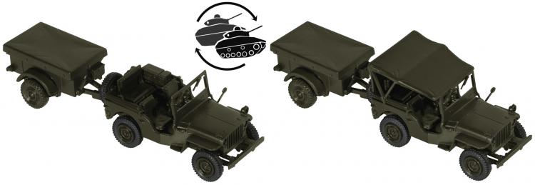 US army   Jeep Willys avec remorque   ( kit 1 pice  ) - 