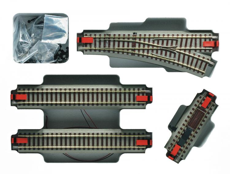 GeoLine set de voies avec aiguillages et dteleurs  commande digitale - Roco-accessoires